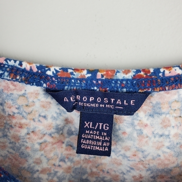 AERO floral Crop Short Sleeve Top XL - Picture 3 of 6